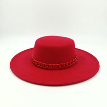 Carregar imagem no visualizador da galeria, 9,5cm Chapéu Fedora Jazz de Aba Reta Topo Reto Lado Reto Cores Sólidas Unissexo