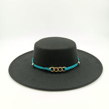 Carregar imagem no visualizador da galeria, 9,5cm Chapéu Fedora Jazz de Aba Reta Topo Reto Lado Reto Cores Sólidas Unissexo