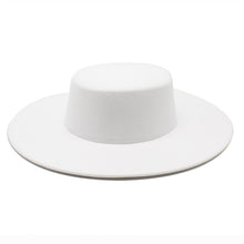 Carregar imagem no visualizador da galeria, Chapéu Fedora de Lã de Inverno com Aba Larga de 10CM para Casamento Jazz Flat Top