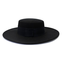 Carregar imagem no visualizador da galeria, Chapéu Fedora de Lã de Inverno com Aba Larga de 10CM para Casamento Jazz Flat Top