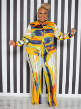 Carregar imagem no visualizador da galeria, Conjunto de Top e Calças Leggings Tie Dye em Duas Peças Tamanhos 1XL - 5XL