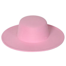 Carregar imagem no visualizador da galeria, 9,5cm Chapéu Fedora Jazz de Aba Reta Topo Reto Lado Reto Cores Sólidas Unissexo