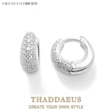 Carregar imagem no visualizador da galeria, Brincos de Argola Articulada em Forma de Gota de Água em Prata Esterlina 9.25 Pura