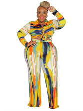 Carregar imagem no visualizador da galeria, Conjunto de Top e Calças Leggings Tie Dye em Duas Peças Tamanhos 1XL - 5XL