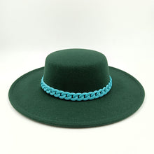 Carregar imagem no visualizador da galeria, 9,5cm Chapéu Fedora Jazz de Aba Reta Topo Reto Lado Reto Cores Sólidas Unissexo