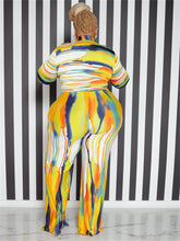 Carregar imagem no visualizador da galeria, Conjunto de Top e Calças Leggings Tie Dye em Duas Peças Tamanhos 1XL - 5XL