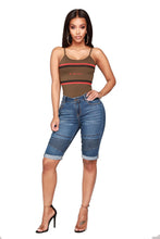 Carregar imagem no visualizador da galeria, Jeans Skinny de Cintura Alta em Denim Stretch, Confortáveis e Casuais, até ao Joelho, em 4 Cores Diferentes