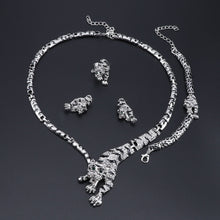 Charger l'image dans la visionneuse de la galerie,Bijoux en cristal de tigre exquis, ensemble de collier, boucles d'oreilles, bague et bracelet de luxe pour mariage
