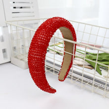 Carregar imagem no visualizador da galeria, Tiara de Casamento Artesanal Almofadada com Cristais Barrocos Faixa de Cabeça Luxuosa Acessórios de Cabelo para Noivas com Diamantes