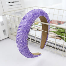 Carregar imagem no visualizador da galeria, Tiara de Casamento Artesanal Almofadada com Cristais Barrocos Faixa de Cabeça Luxuosa Acessórios de Cabelo para Noivas com Diamantes