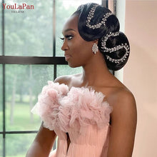 Charger l'image dans la visionneuse de la galerie,VousLaPan Accessoires de cheveux de mariée bohème Diadème en cristal et strass Bandeau de mariée Tiara Bijoux de cheveux Coiffure