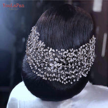 Carregar imagem no visualizador da galeria, YouLaPan Tiara de Noiva com Strass Completo Faixa de Cabelo Larga Acessório de Cabelo Feito à Mão Casamento Prom Aniversário Festa Acessórios de Cabelo para a Noite