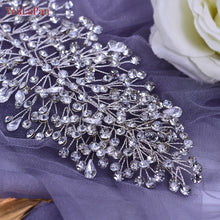 Carregar imagem no visualizador da galeria, YouLaPan Tiara de Noiva com Strass Completo Faixa de Cabelo Larga Acessório de Cabelo Feito à Mão Casamento Prom Aniversário Festa Acessórios de Cabelo para a Noite