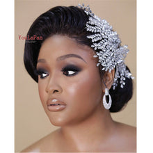 Carregar imagem no visualizador da galeria, YouLaPan Tiara de Noiva com Strass Completo Faixa de Cabelo Larga Acessório de Cabelo Feito à Mão Casamento Prom Aniversário Festa Acessórios de Cabelo para a Noite