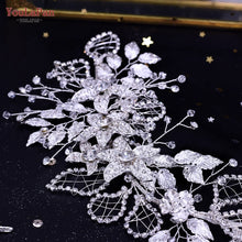 Carregar imagem no visualizador da galeria, YouLaPan Tiara de Noiva com Strass Completo Faixa de Cabelo Larga Acessório de Cabelo Feito à Mão Casamento Prom Aniversário Festa Acessórios de Cabelo para a Noite