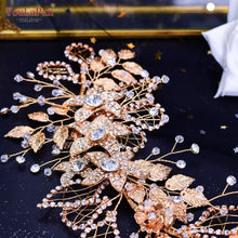Carregar imagem no visualizador da galeria, YouLaPan Tiara de Noiva com Strass Completo Faixa de Cabelo Larga Acessório de Cabelo Feito à Mão Casamento Prom Aniversário Festa Acessórios de Cabelo para a Noite