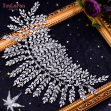 Carregar imagem no visualizador da galeria, YouLaPan Tiara de Noiva com Strass Completo Faixa de Cabelo Larga Acessório de Cabelo Feito à Mão Casamento Prom Aniversário Festa Acessórios de Cabelo para a Noite