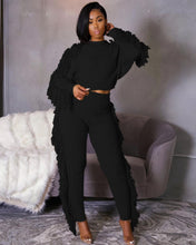 Carregar imagem no visualizador da galeria, SUÉTER TRICOTADO COM FRANJAS ANJAMANOR CONJUNTO SEXY DE DUAS PEÇAS CONJUNTO DE CALÇAS OUTFIT MODA