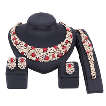 Carregar imagem no visualizador da galeria, Conjunto de Noiva em Cristal Boêmio Ouro Prata Várias Cores Colar de Strass Diamante Casamento