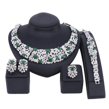 Carregar imagem no visualizador da galeria, Conjunto de Noiva em Cristal Boêmio Ouro Prata Várias Cores Colar de Strass Diamante Casamento