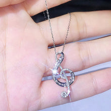 Cargar imagen en el visor de la galería, Charming Treble Cleft Zirconia Gemstone Pendant Necklace
