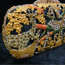 Lade das Bild in den Galerie-Viewer, Colorful Animal Print Luxury Diamante Crystal Octagon Evening Clutch Purse Chain Shoulder Bag 4 Different Colors Available
