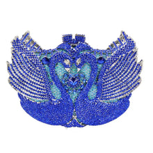 Carregar imagem no visualizador da galeria, Bolsa de festa de luxo em forma de cisne com cristais e diamantes
