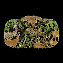 Lade das Bild in den Galerie-Viewer, Colorful Animal Print Luxury Diamante Crystal Octagon Evening Clutch Purse Chain Shoulder Bag 4 Different Colors Available
