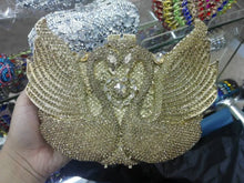 Carregar imagem no visualizador da galeria, Bolsa de festa de luxo em forma de cisne com cristais e diamantes
