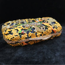 Lade das Bild in den Galerie-Viewer, Colorful Animal Print Luxury Diamante Crystal Octagon Evening Clutch Purse Chain Shoulder Bag 4 Different Colors Available

