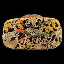 Lade das Bild in den Galerie-Viewer, Colorful Animal Print Luxury Diamante Crystal Octagon Evening Clutch Purse Chain Shoulder Bag 4 Different Colors Available
