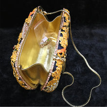 Lade das Bild in den Galerie-Viewer, Colorful Animal Print Luxury Diamante Crystal Octagon Evening Clutch Purse Chain Shoulder Bag 4 Different Colors Available
