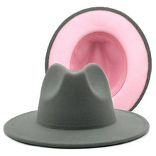 Cargar imagen en el visor de la galería, Sombrero Fedora de ala ancha plana de fieltro de lana Jazz Goth Top Vintage Boda
