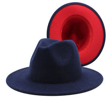 Cargar imagen en el visor de la galería, Sombrero Fedora de ala ancha plana de fieltro de lana Jazz Goth Top Vintage Boda
