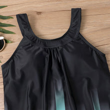 Carregar imagem no visualizador da galeria, Fato de banho tankini solto de 2 peças com estampa vintage retro multicolorida

