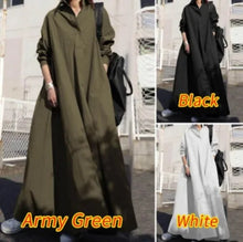 Lade das Bild in den Galerie-Viewer, Stylish Vintage Long Sleeve Loose Sundress Casual Long Maxi Dress Kaftan 12 Colors/Prints Available
