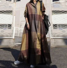 Lade das Bild in den Galerie-Viewer, Stylish Vintage Long Sleeve Loose Sundress Casual Long Maxi Dress Kaftan 12 Colors/Prints Available
