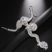 Carregar imagem no visualizador da galeria, Exagerado Conjunto de Pulseira e Brincos de Cobra Luxuosos com Cristais e Strass Vendidos em Conjunto ou Separadamente 2 Cores Disponíveis
