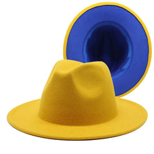 Cargar imagen en el visor de la galería, Sombrero Fedora de ala ancha plana de fieltro de lana Jazz Goth Top Vintage Boda
