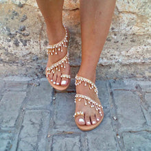 Carregar imagem no visualizador da galeria, Pearl Flat Sandália de Tira no Tornozelo com Biqueira Aberta Confortável Leve Chinelo de Praia Chinelos de Dedo
