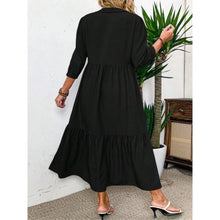 Carregar imagem no visualizador da galeria, Front Pleated Button Detail Vestido de Manga Média
