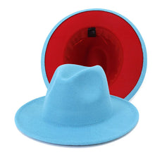 Cargar imagen en el visor de la galería, Sombrero Fedora de ala ancha plana de fieltro de lana Jazz Goth Top Vintage Boda
