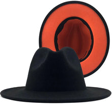 Cargar imagen en el visor de la galería, Sombrero Fedora de ala ancha plana de fieltro de lana Jazz Goth Top Vintage Boda
