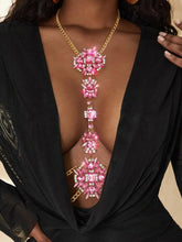 Load image into Gallery viewer, Exquisite Luxury Gemstone Bling Crystal Rhinestone Flower Fashion Necklace Belly/Body Chain 7 Colors Available
