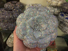 Lade das Bild in den Galerie-Viewer, Rose Flower Shaped Luxury Diamante Crystal Rhinestone Mini Clutch Chain Handbag Bag Purse 17 Different Colors
