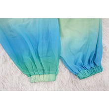 Lade das Bild in den Galerie-Viewer, Irregular Pleated Batwing Sleeve O-Neck Back Bow Printed Chiffon Blouse Shirt Top
