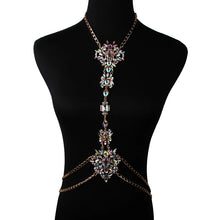 Load image into Gallery viewer, Exquisite Luxury Gemstone Bling Crystal Rhinestone Flower Fashion Necklace Belly/Body Chain 7 Colors Available
