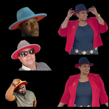 Cargar imagen en el visor de la galería, Sombrero Fedora de ala ancha plana de fieltro de lana Jazz Goth Top Vintage Boda
