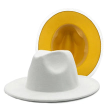 Cargar imagen en el visor de la galería, Sombrero Fedora de ala ancha plana de fieltro de lana Jazz Goth Top Vintage Boda
