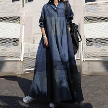 Lade das Bild in den Galerie-Viewer, Stylish Vintage Long Sleeve Loose Sundress Casual Long Maxi Dress Kaftan 12 Colors/Prints Available
